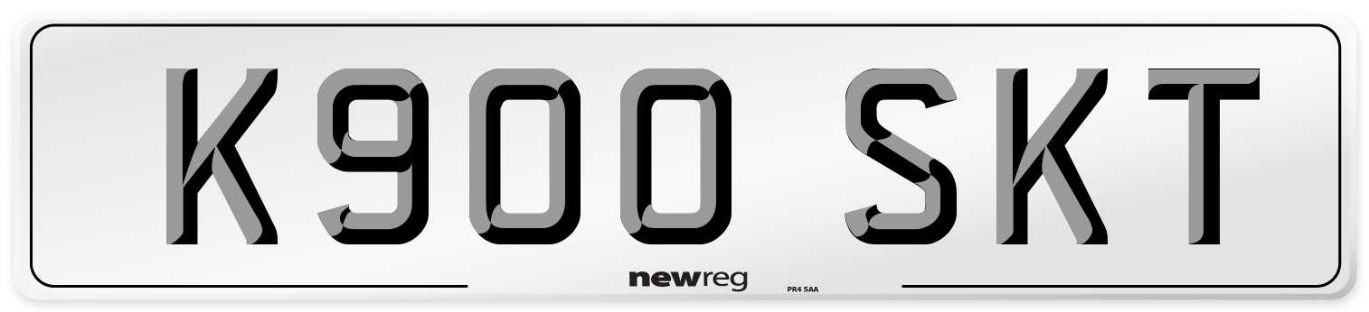 K900 SKT Number Plate from New Reg